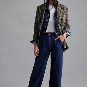 Maeve Double-Breasted Plaid Blazer – Size 6 (Anthropologie)